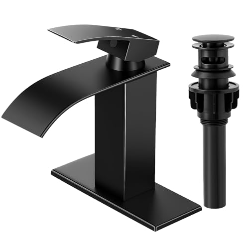 RNDIOZD matte black waterfall bathroom faucet