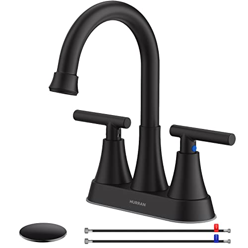 Hurran 4-inch matte black bathroom faucet