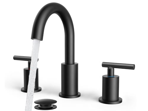 FORIOUS 8-inch widespread matte black bathroom faucet