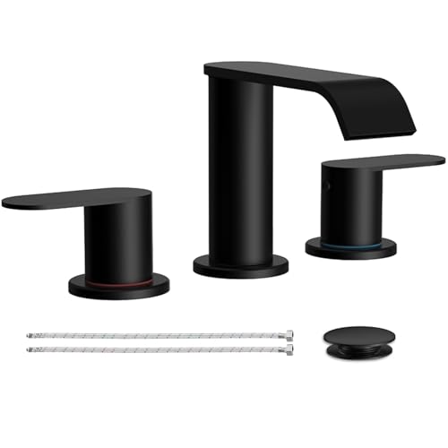 Homevacious Matte Black Waterfall Bathroom