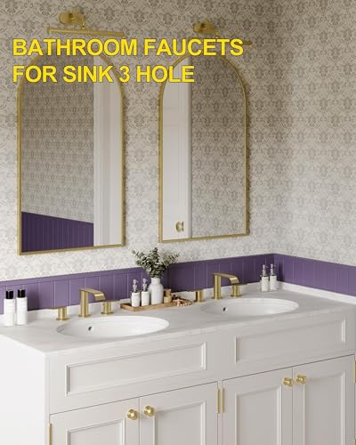 Brushed Gold Bathroom Faucet 3 view 4