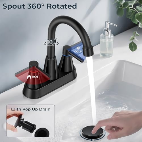 KHQF 4" Bathroom Sink Faucet view 5