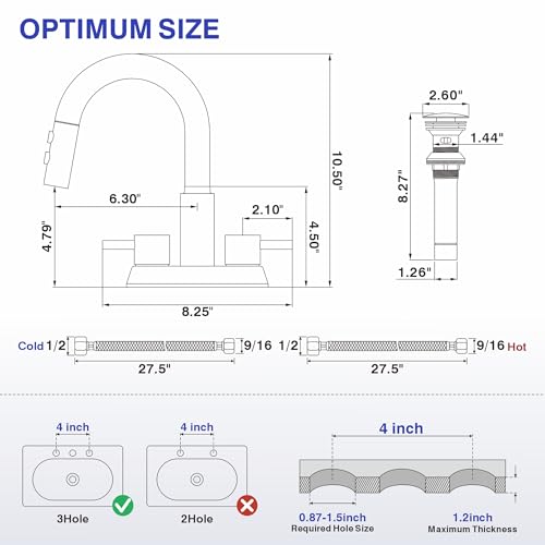 Kablle Bathroom Faucet with Pull view 5