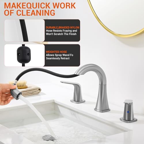 BRAVEBAR Brushed Nickel Bathroom Faucet view 4