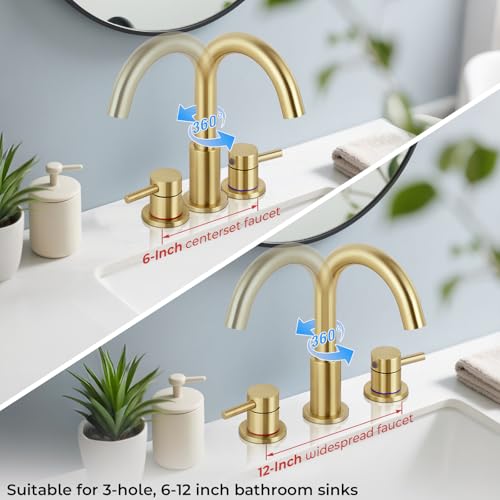 IUERASD Bathroom Faucet 3 Hole view 4