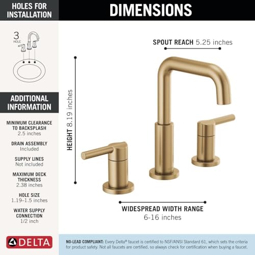 Delta Nicoli Brushed Gold Faucet view 5