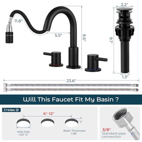 FGKQ Bathroom Faucet 3 Hole view 5