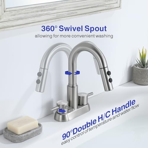 Kablle Bathroom Faucet with Pull view 3