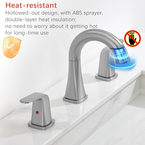 BRAVEBAR Brushed Nickel Bathroom Faucet view 3