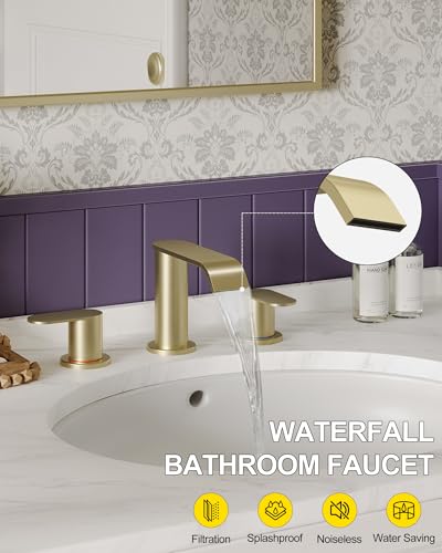 Brushed Gold Bathroom Faucet 3 view 2