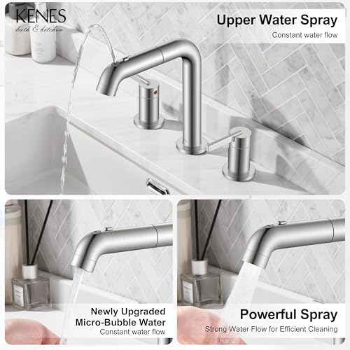 KENES Widespread Bathroom Faucet with view 3