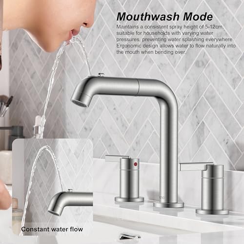 KENES Widespread Bathroom Faucet with view 4