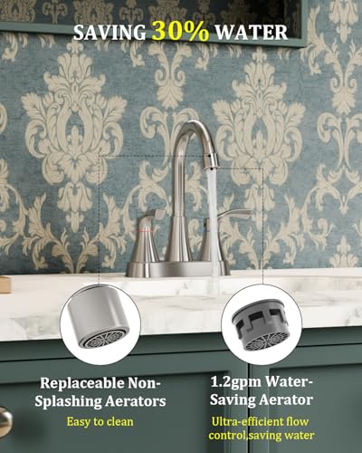 Brushed Nickel Bathroom Faucet 3 view 2