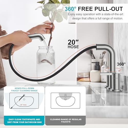 KENES Widespread Bathroom Faucet with view 5