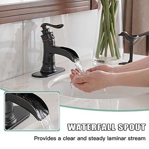 BWE Waterfall Bathroom Faucet Oil view 3